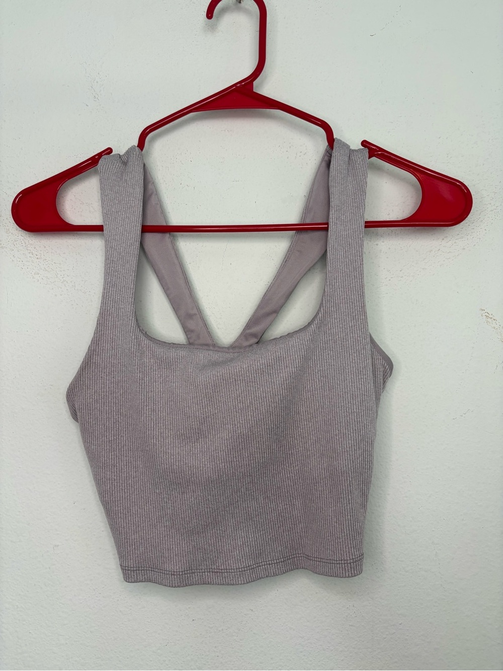 ALO YOGA LILAC RIBBED CROPPED WORKOUT TANK SZ XS